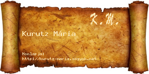Kurutz Mária névjegykártya