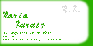 maria kurutz business card