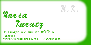 maria kurutz business card